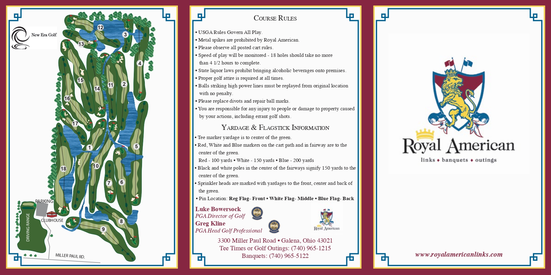 Scorecard Royal American Links